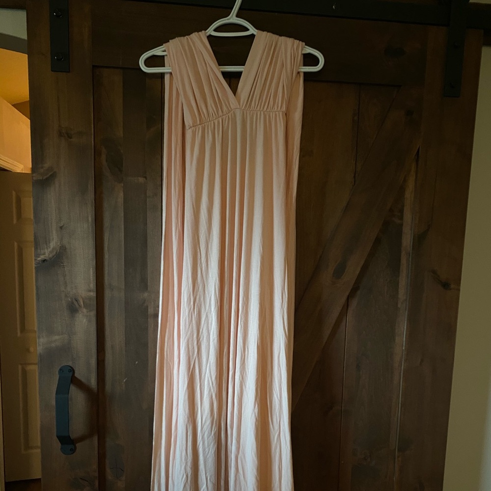 Multi tie maxi dress in blush